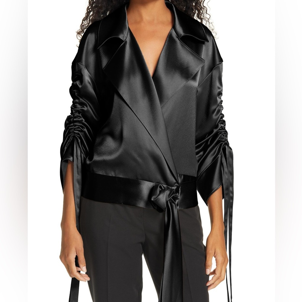 Black satin Asiza jacket by Cinq A Sept MEDIUM